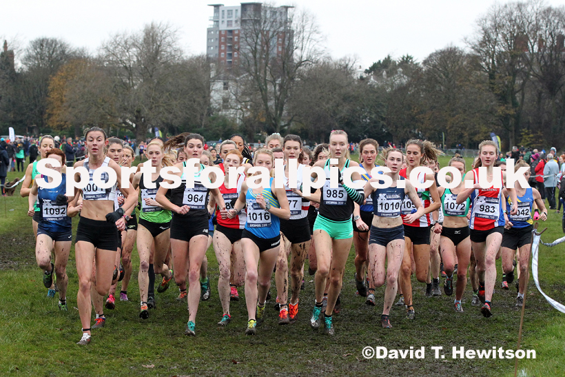 Senior and under-23 women, 2019 European Cross Country Trials and British Cross Challenge, Sefton Park, Liverpool.  Photo: David T. Hewitson/Sports for All Pics